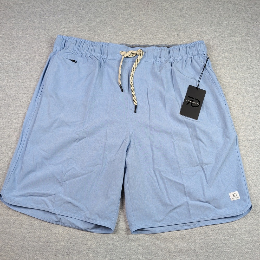 7Diamonds Core Active Shorts Mens XL Light Blue STS-1313 Moisture Wicking NWT